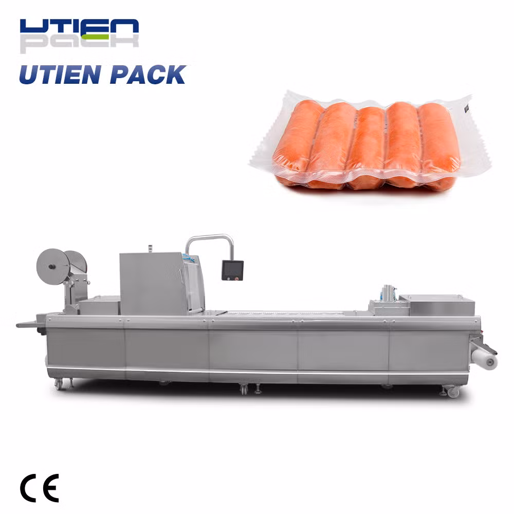 China Factory Sausage Food Thermoforming Filling Vacuum Sealer Sealing Packaging Machine