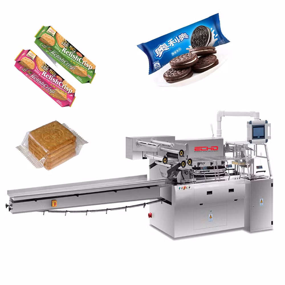 High Speed Automatic Flow Wrapping Packing Machine for Biscuit Cookies Cakes