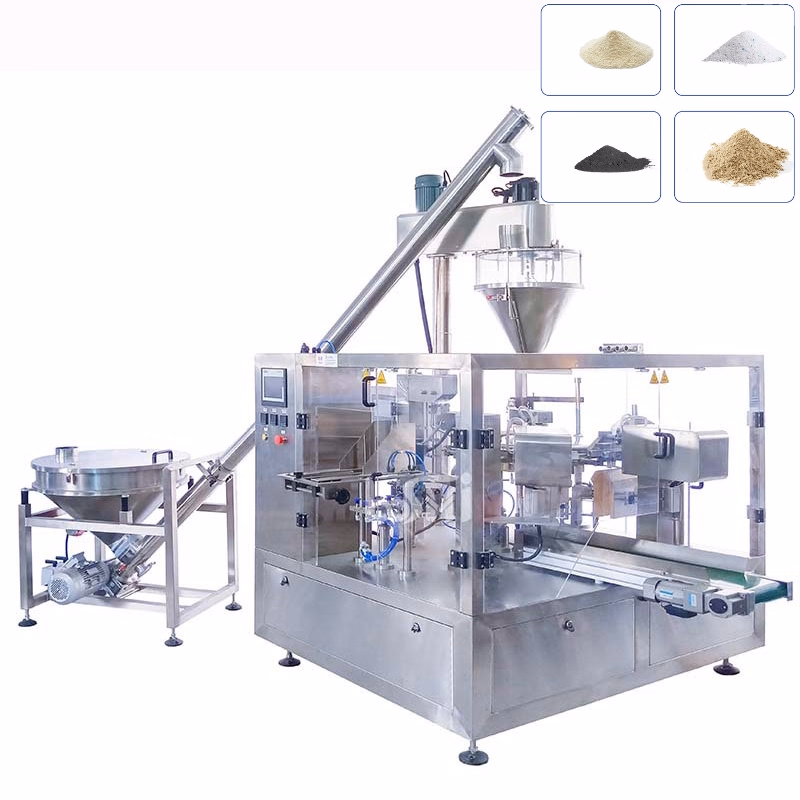 Fully Automatic Rotaty Powder Filling Packing Packaging Machine for Cake Premix Powder Milk Corn Powder