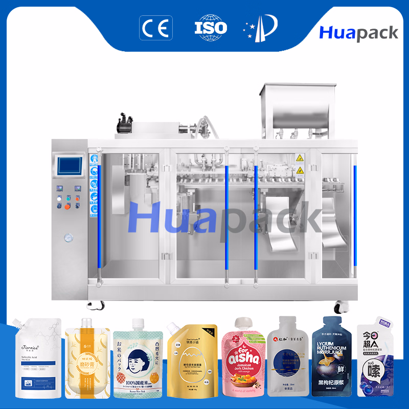 Horizontal Automatic Full Function Premade/Preformed Bag Corner Spout Pouch Filling Sealing Packing Packging Packer Machine for Liquid/Soap/Drink