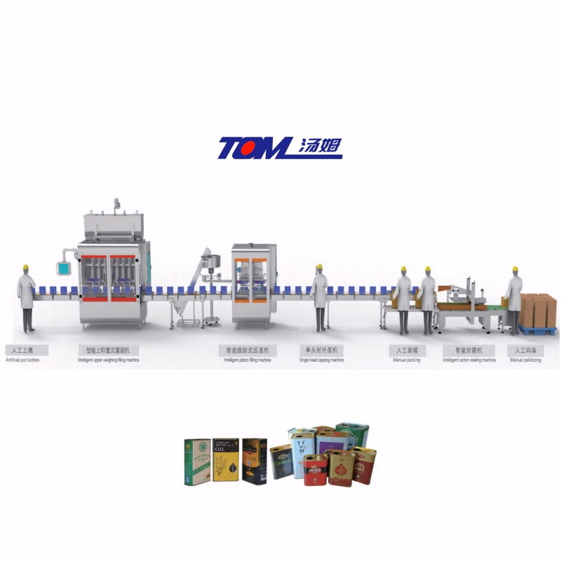 1L-5L Tinplate Square Bucket Edible Oil Semi Automatic Filling and Capping Machine