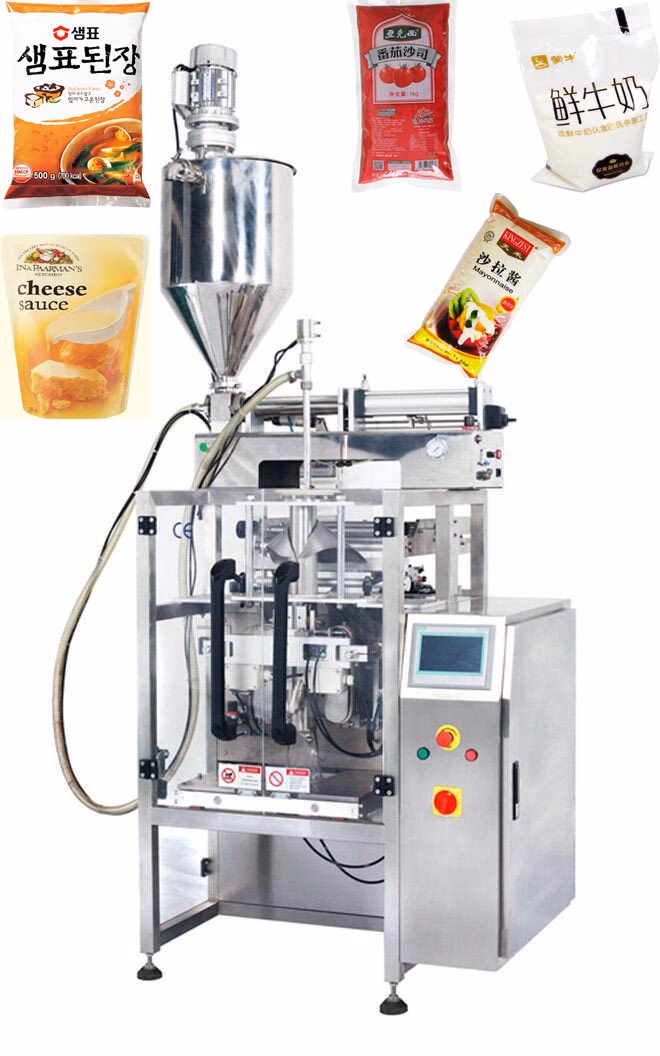 Automatic Filling Sealing Liquid Pouch Milk Sauce Tomato Paste Ketchup Chilli Sauce Salad Dressings Sauce Packaging Machine