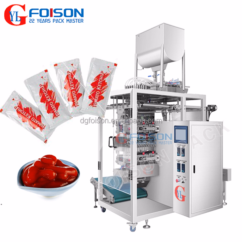 Hot Sale 6 Lanes Ketchup Sauce Cream Tomato Paste Packing Machine