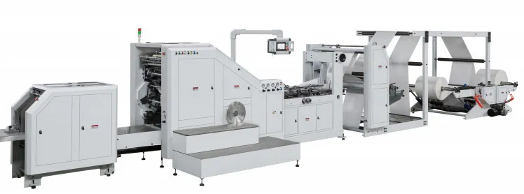 330/330L/330XL/450/450L/450XL+HJ-41100/41400/41100R/41400R Roll Feeding Flexo Printing Square Bottom Kraft Paper Bag Mak