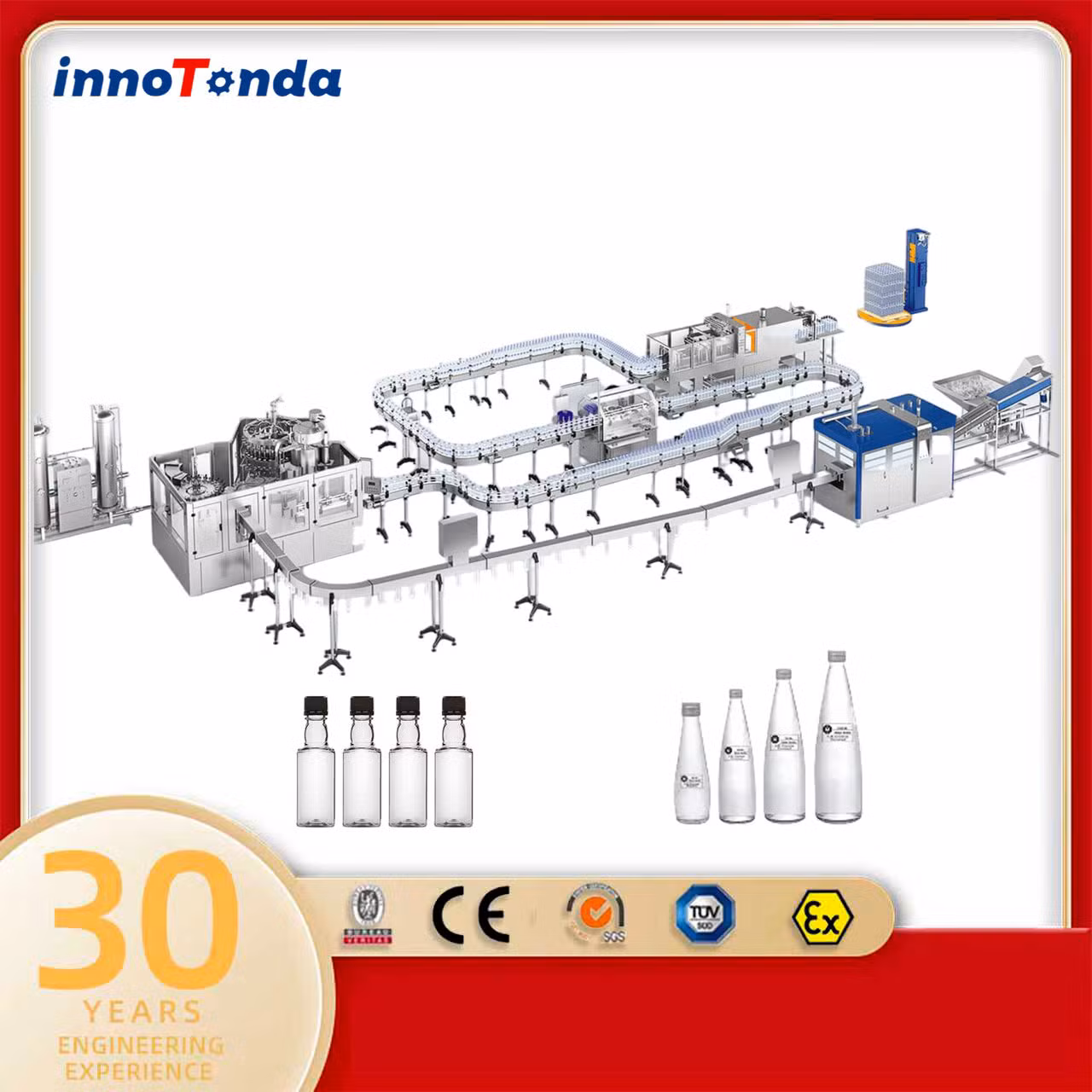 Fully Automatic Water Bottling Line Machine From Bottles Depalletizer to Cartoning Palletizer