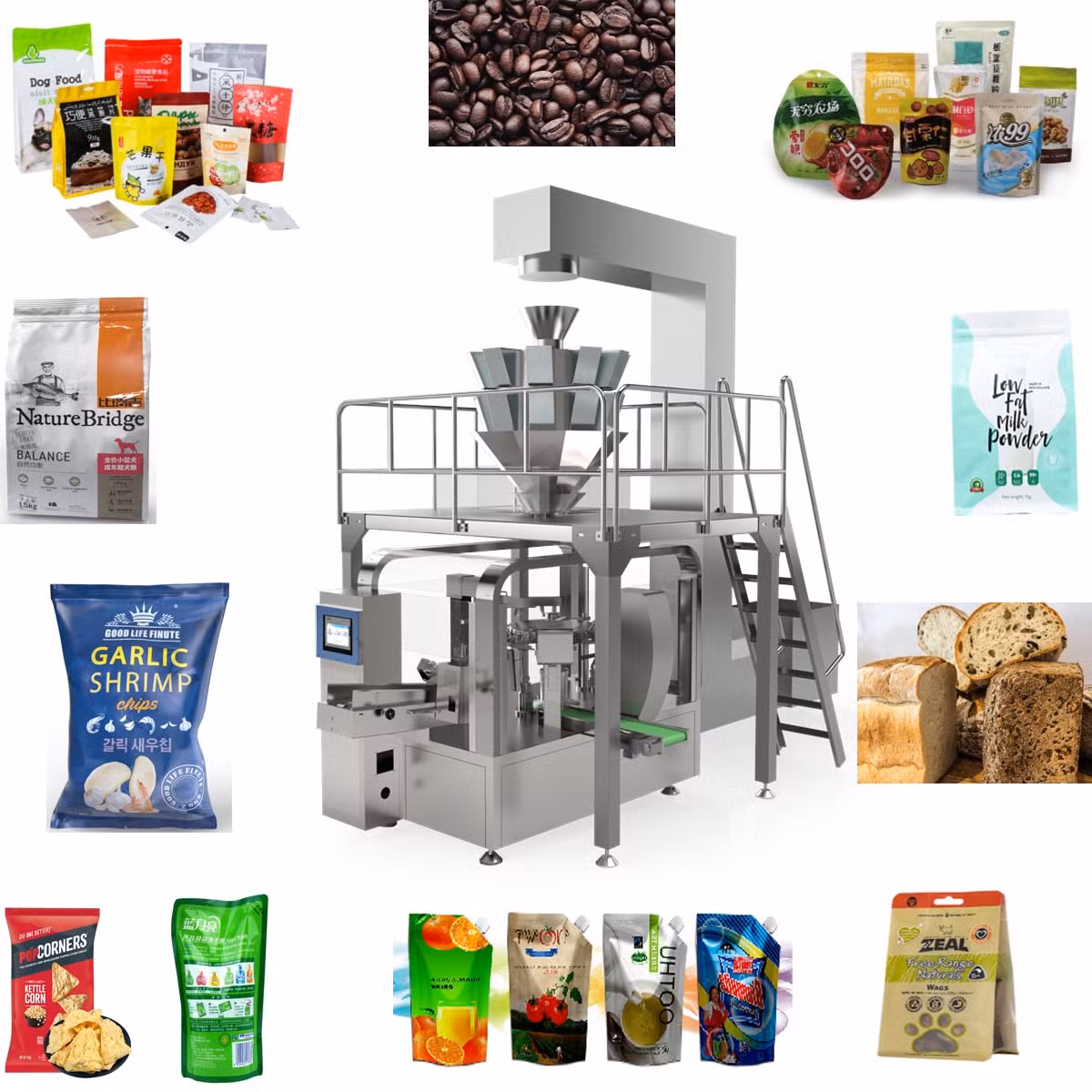 500g 1kg 2kg Multi-Function Automatic Grain Salt Sugar Rice Sachet Snack Packaging Machine