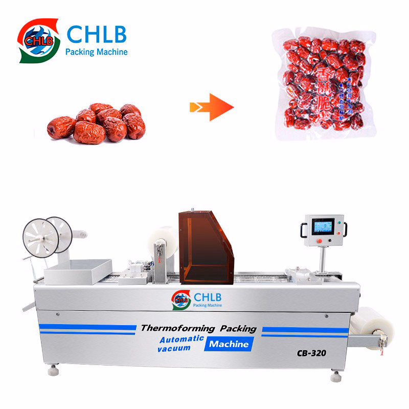 Factory Price Vacuum Thermoforming Packing Machine Pallet Stretch Film Packing Machine for Date Cheese Meat Salmon