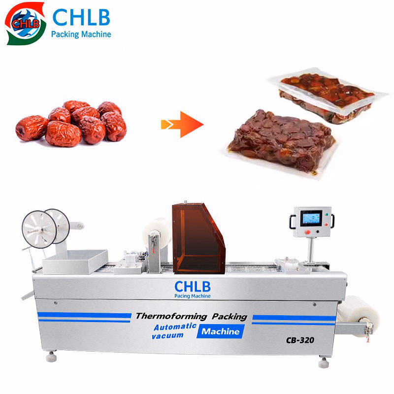 Fully Automatic Dates Stretch Film Vacuum Packaging Machine Continuous Film Thermoforming Vacuum Packaging Machine