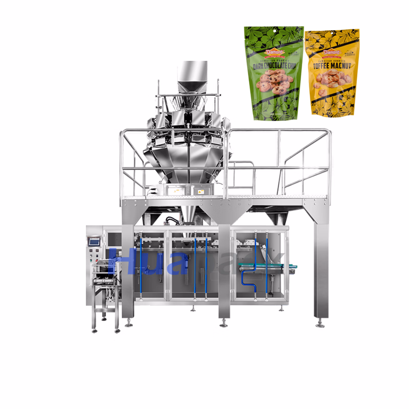 Automatic Doypack Raw Frozen Shrimp Premade Bag Zipper Pouch Packing Filling and Sealing Bagging Machine