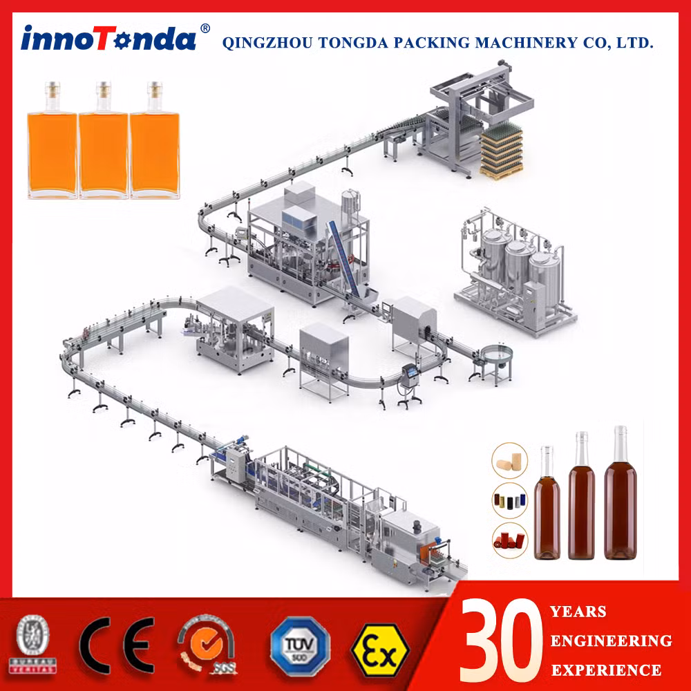 Automatic High Speed Wine Spirits Rotary Liquid Bottle Filling and Capping Machine for Juice