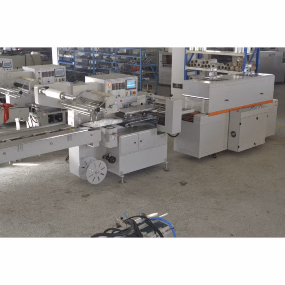High-Efficiency Hot Air Circulation System Fs-590 Flow Pack Carbon Steel Automatic Small Shrink Wrap Machine