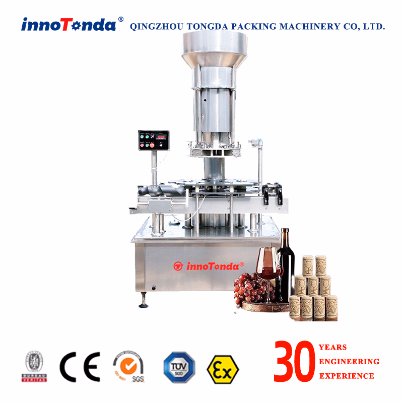 Automatic Wine Vodka Whisky Sauce Olive Oil Alcohol Syrup Ketchup Enzyme Glass Bottle Corking Capping Machine