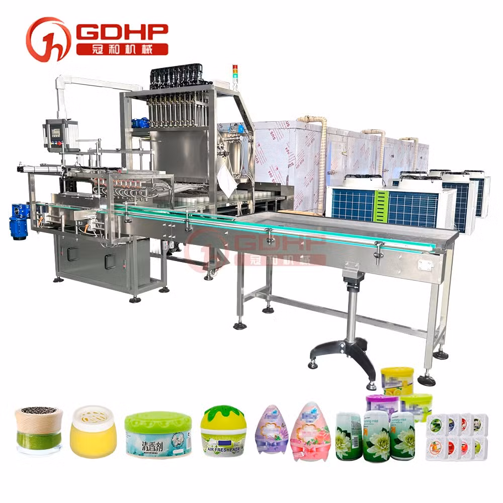 Deodorant Scented Car Air Freshener Fragrance Gel Filling Cooling Capping Packing Machine