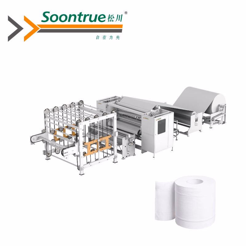 Automatic Toilet Paper & Kitchen Towel Rewinding and Cutting Machine - Jumbo Roll to Small Roll Converting Equipment Toilet Paper Roll Making Machine