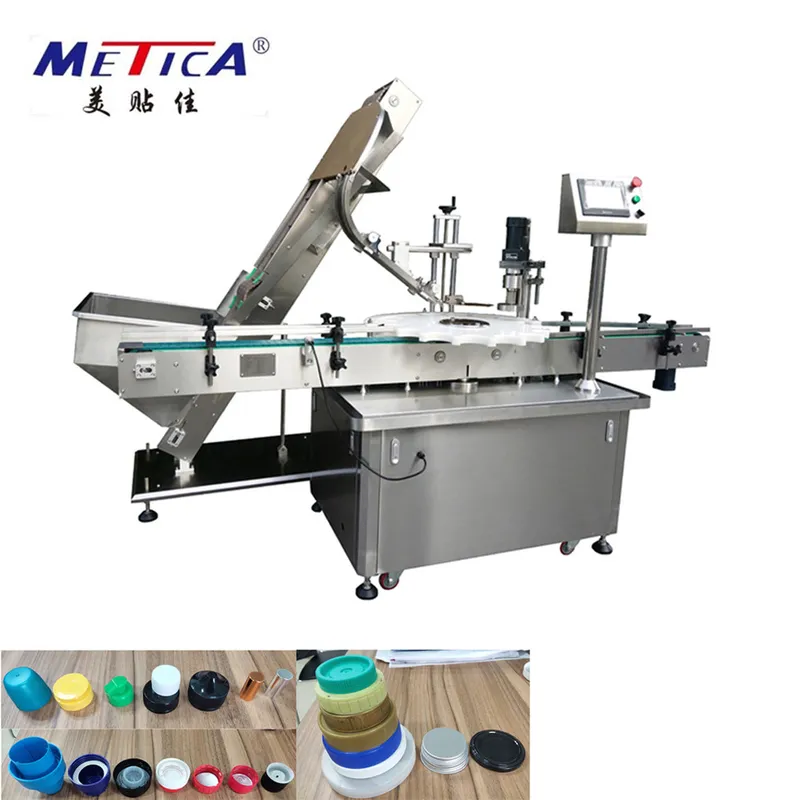 Automatic Bottle Capping Machine For Screw Caps With Cap Feeder