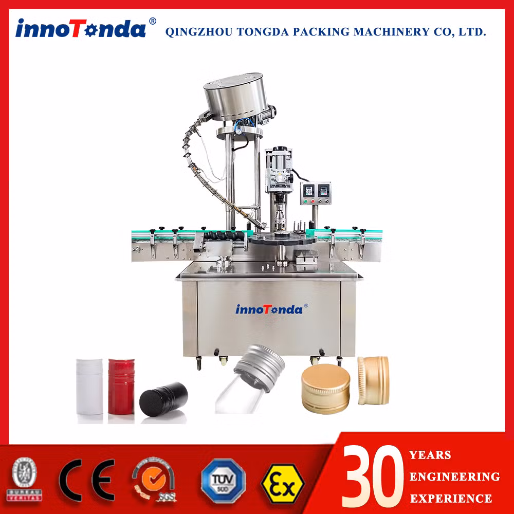 Automatic Aluminum Foils Cap Glass Bottle Cappers Screw Ropp Capping Machine