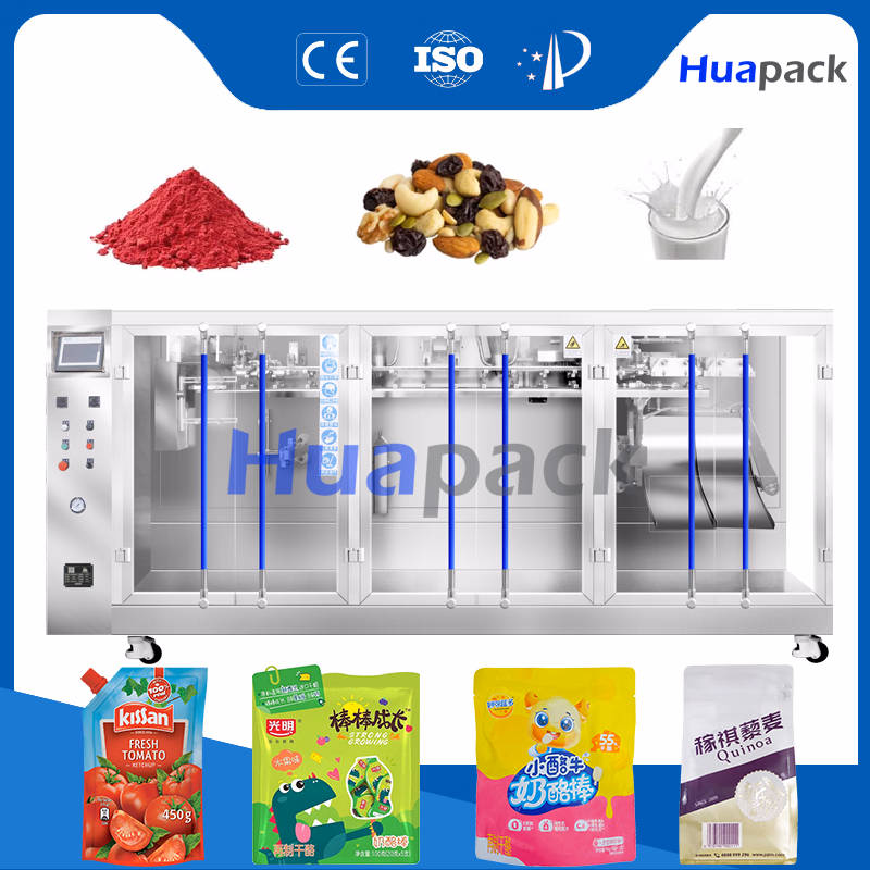 Automatic Horizontal Premade Doypack Zipper Stand-up Pouch Food Seeds Chips Powder Packing Machine