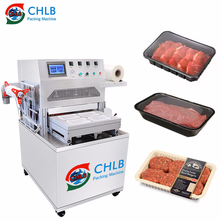 Efficient Atmosphere Preservation Automatic Tray Sealer Vacuum Skin Packaging Machine Map Vacuum Packaging Machine