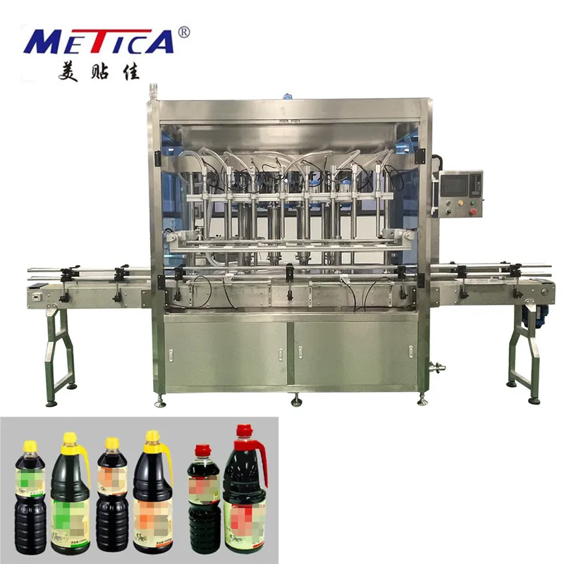 500KG Automatic Sauce Bottle Filler Machine with PLC Control System and Servo Motor Driven Piston Filling