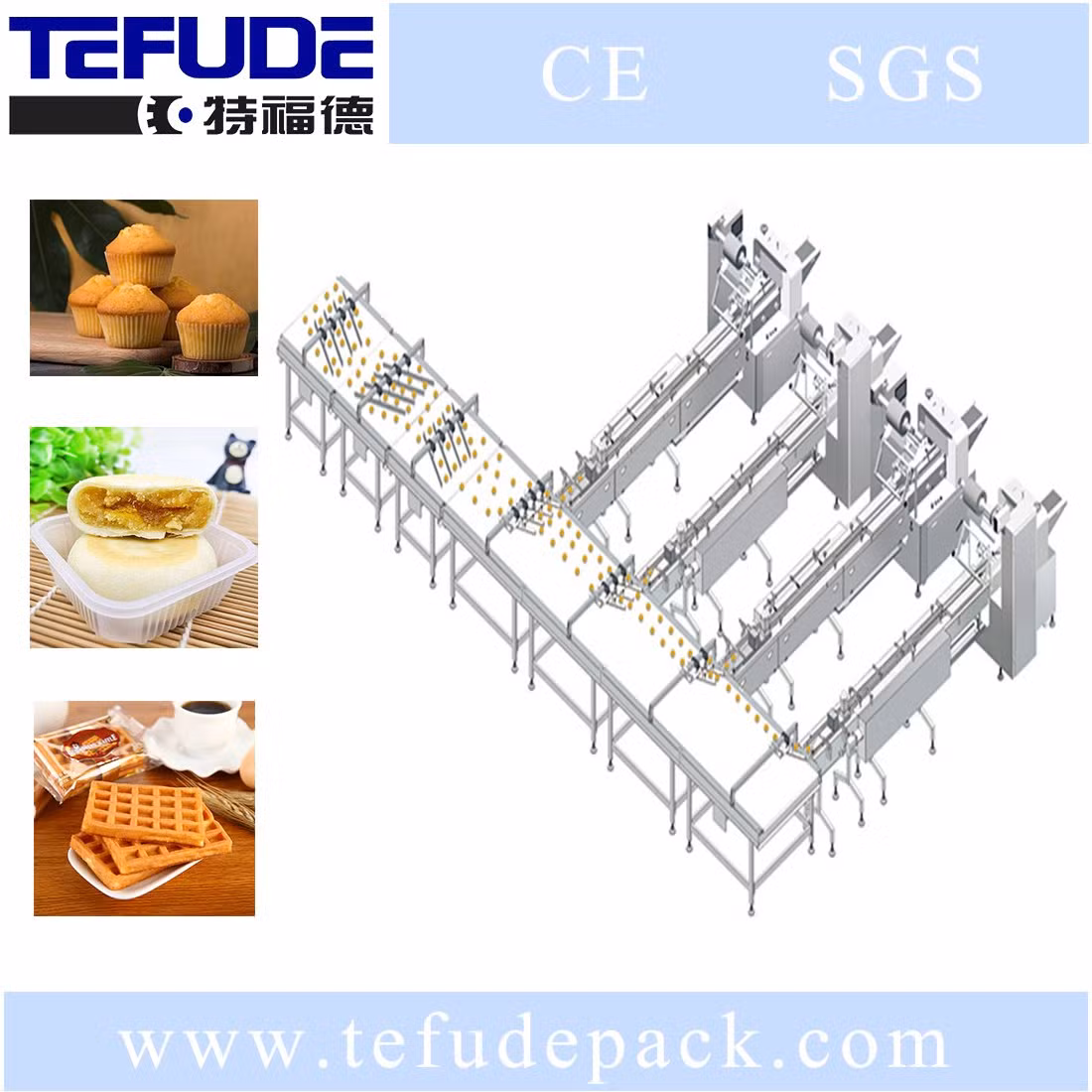 Fully Pillow Packaging Snacks Chocolate Biscuit Bread Cupcake Flow Horizontal Pouch Automatic Packing Machine