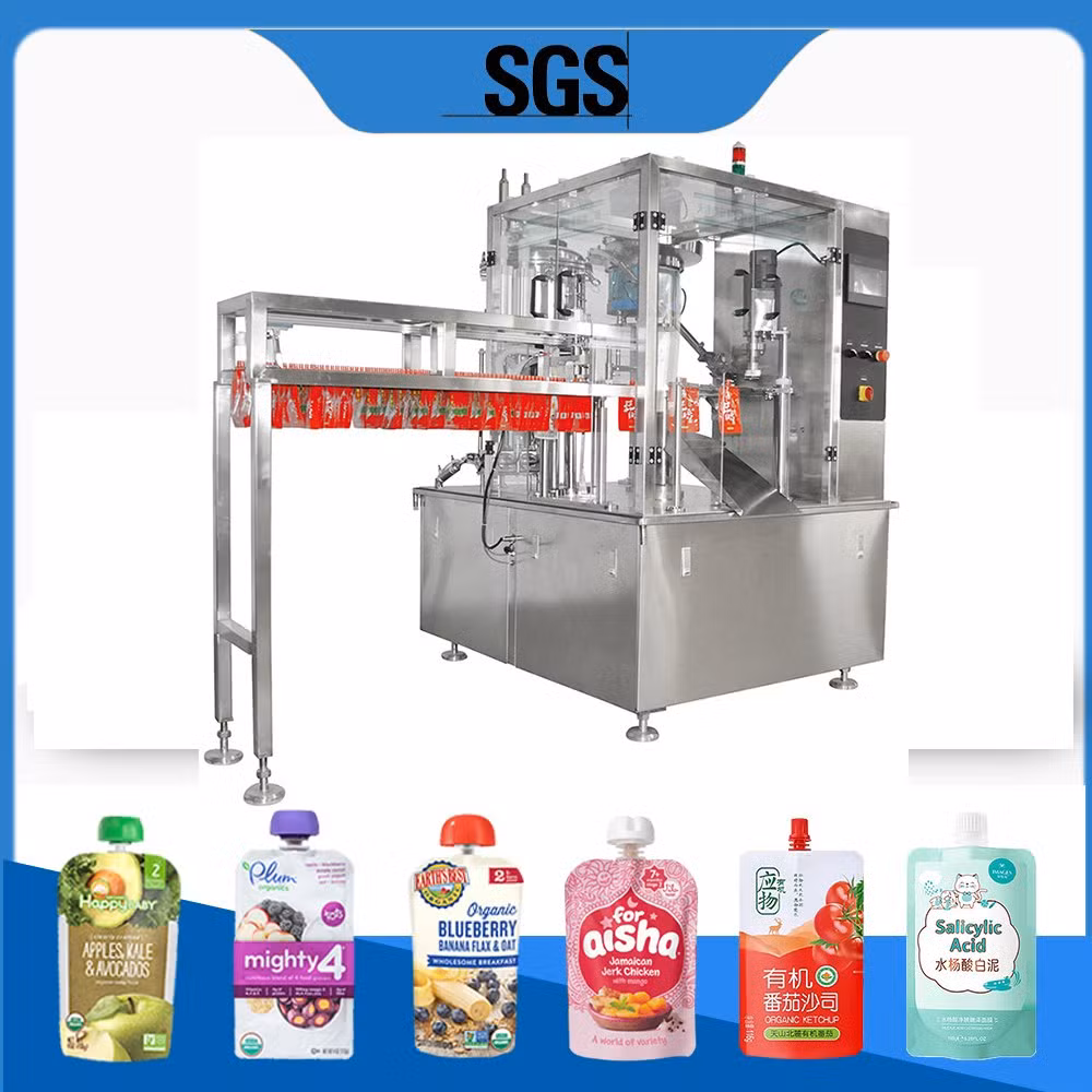 High Speed Automatic Doypack Spout Pouch Bag Soft Drinks Juice Filling Packing Machine