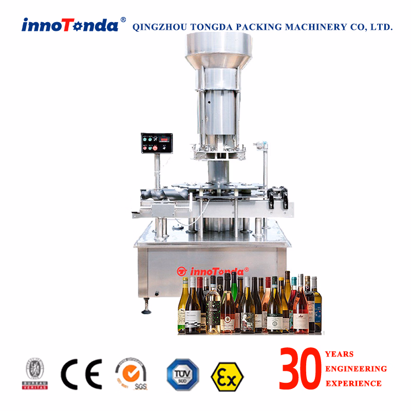 Automatic Wine Whiskey Brandy Vodka Cork Sealing Machine