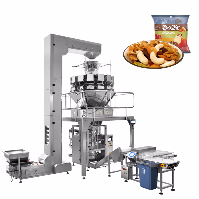 Automatic Snack Potato Chips Nuts Popcorn Puffed Food Bag Packing Machine