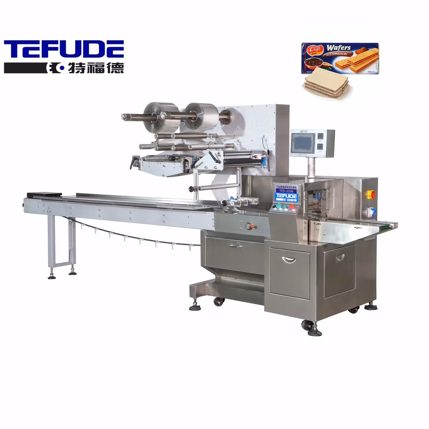 New Biscuit Wrapping Machine Cookie Wrapper Chocolate Toast Packing Flow Wrapper