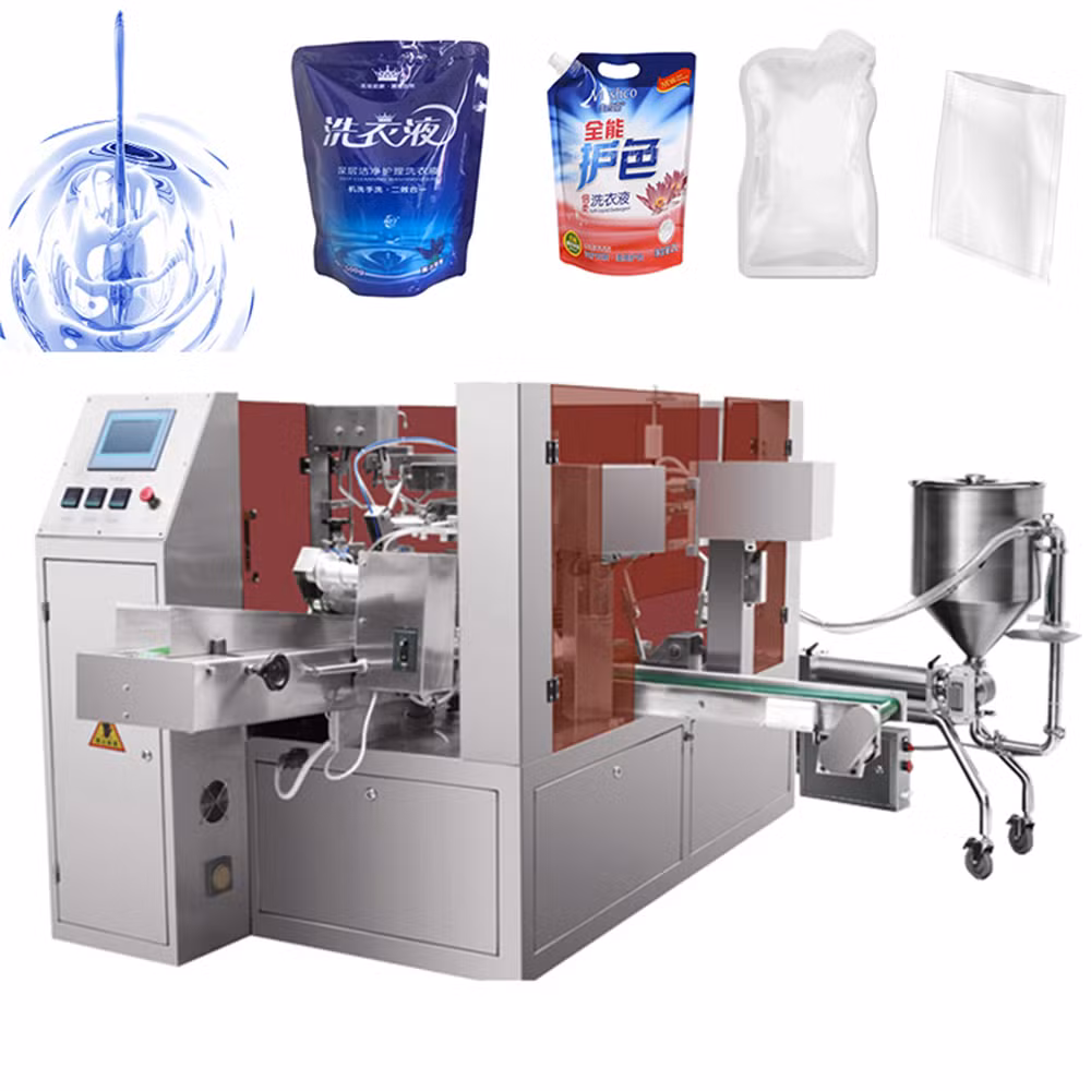 Factory Price Automatic Glass Cleaner Stand up Spout Pouch Rotary Packaging Machine