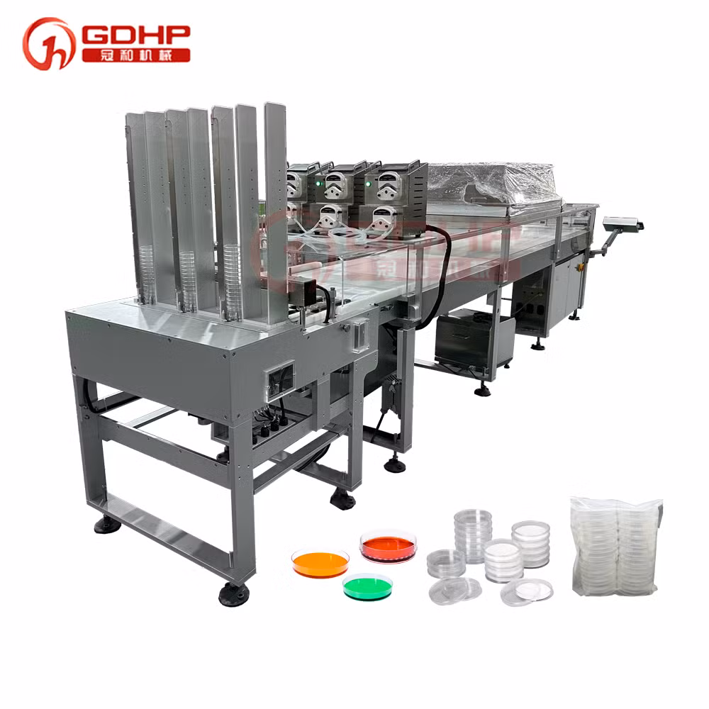 Automatic Laminar Flow Filter 90 mm Agar Plate Filling Machine for Macconkey and Blood Agar Plates