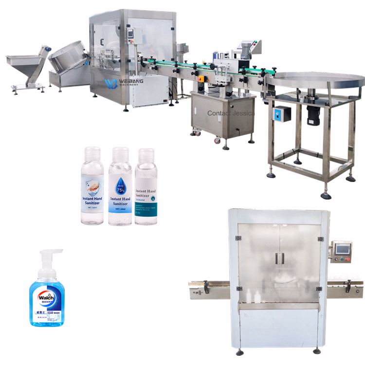 Automatic 500ml 350ml Sanitizer /Hand Wash Liquid Packing Filling Bottling Plant Machine