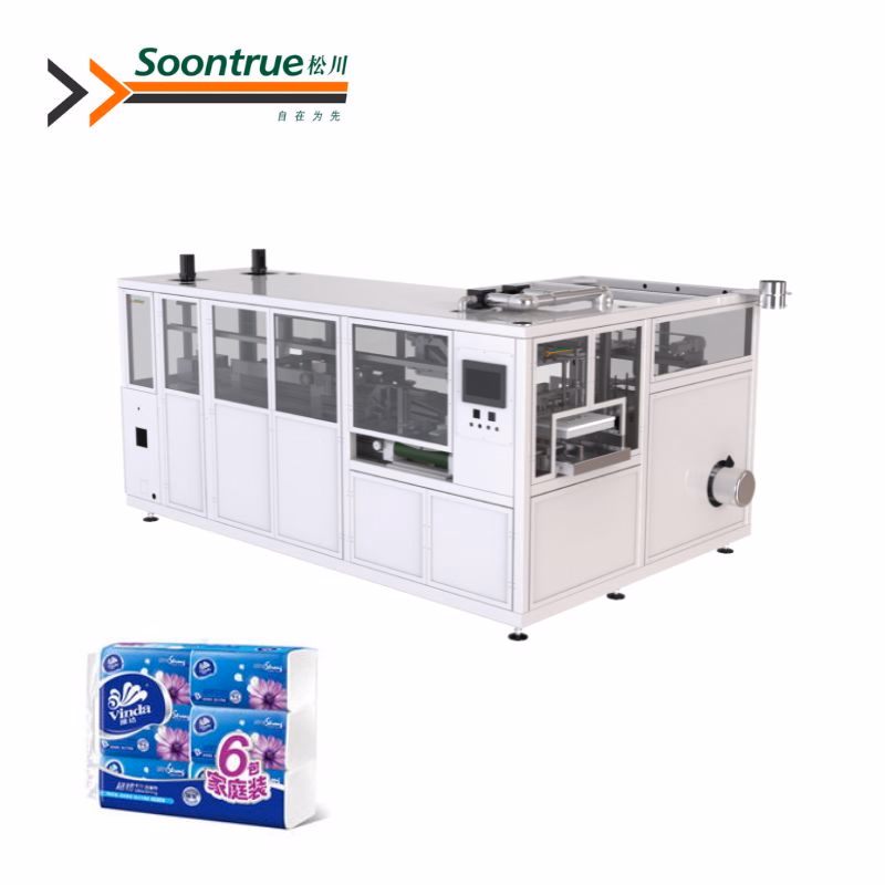 High Speed Automatic Multi-Packaging & Bundling Machine for Facial Tissue, Roll Tissue & Napkin Paper - Efficient Group Packing Solution for Household Paper