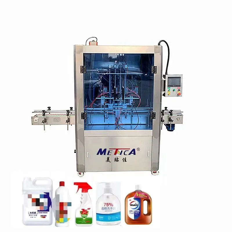4 Heads Servo Motor Piston Filler Bottle Filling Mechanism / Bottle Filling System