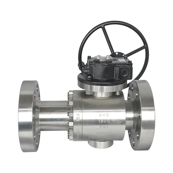Forged Steel Trunnion Ball Valve with Gear Box F51 Extended and Reduced Bore 4 x3 IN 1500LB RF Flange Manufacturer & Factory - WKT VALVE