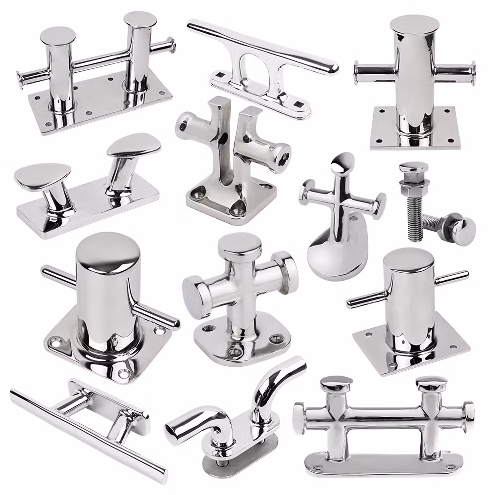 6-Inch 316 Stainless Steel Mirror-Polished Double-Cross Mooring Bollard