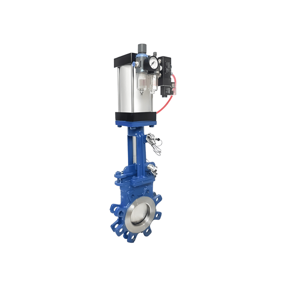 DN100 PN16 LUG Cast Steel Knife Gate Valve Pneumatic Actuator Manufacturer & Factory - WKT VALVE