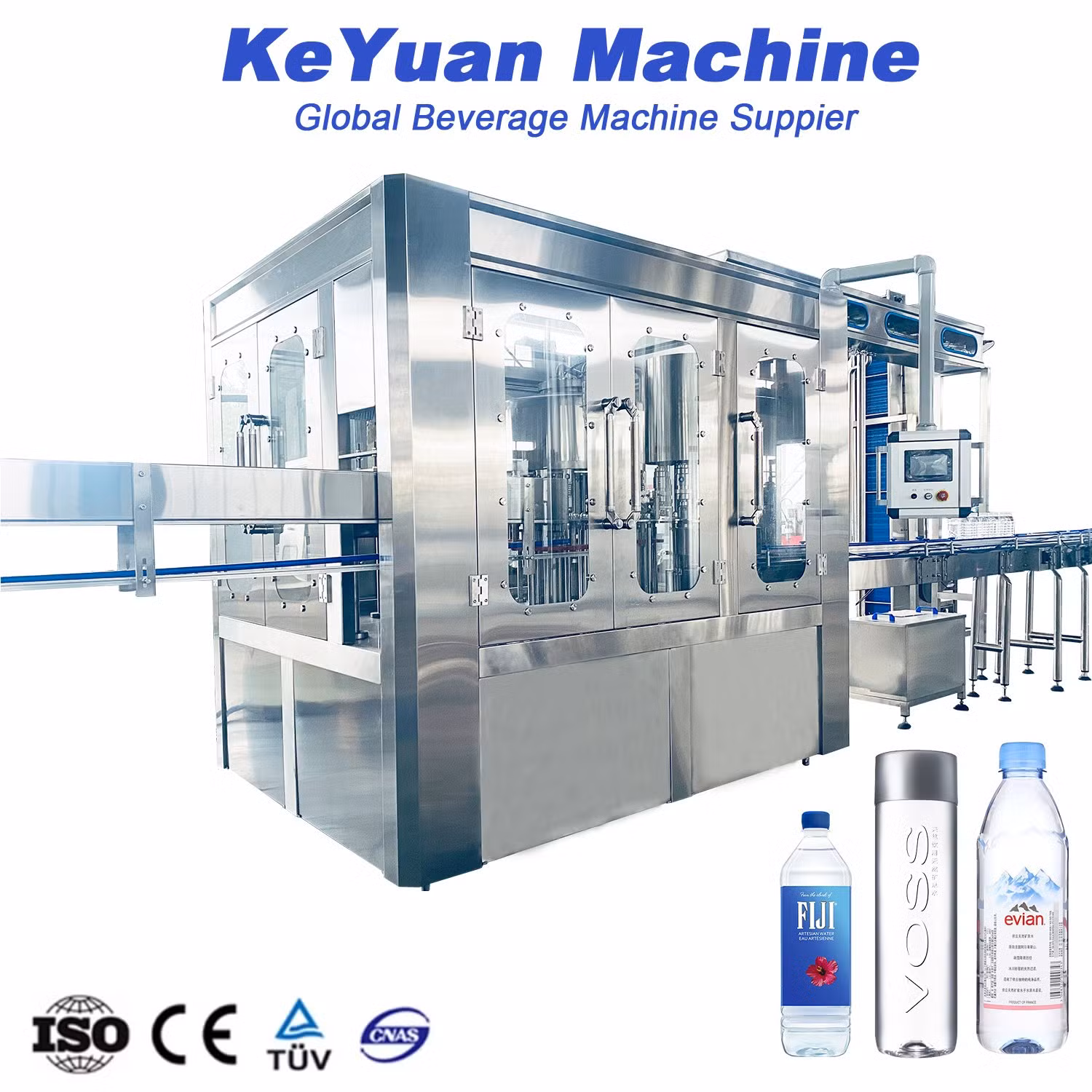 Xgf18-18-6 Factory Sale Automatic 6000bph Water Beverage Soda Drink Flavored Juice Bottling Line/ Complete Filling Labeling Packing Machine