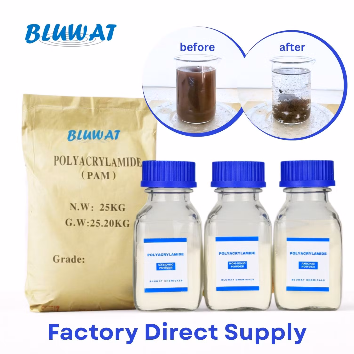 China Superfloc Flocculant of Polyacrylamide Polymer