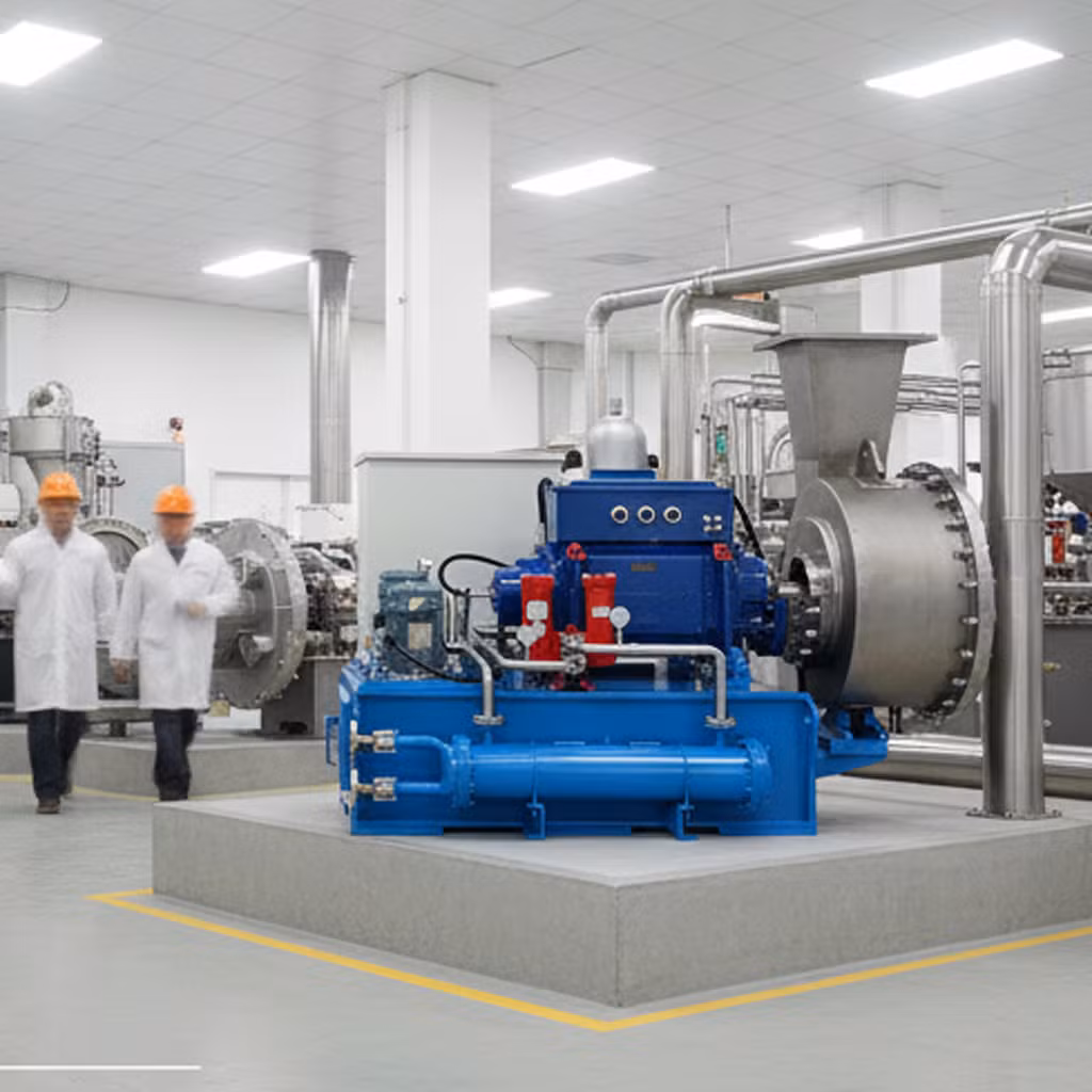 Smart Steam Compressor for Pharmaceutical Wastewater Treatment with Guide Vane Control