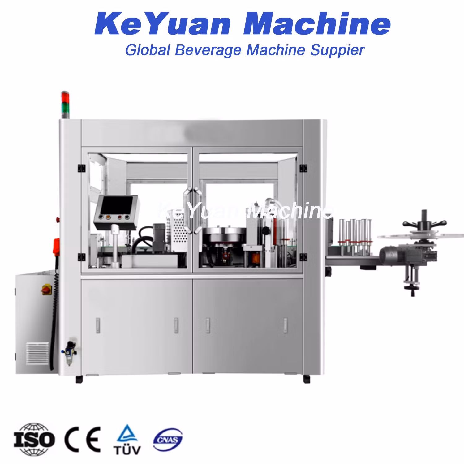 Fully Automatic Hot Melt Glue OPP Pet Flat Round Plastic Bottle Square Bottle Carbonated Drink Juice Beverage Drinking Water Bottle Labeling Packing Machine