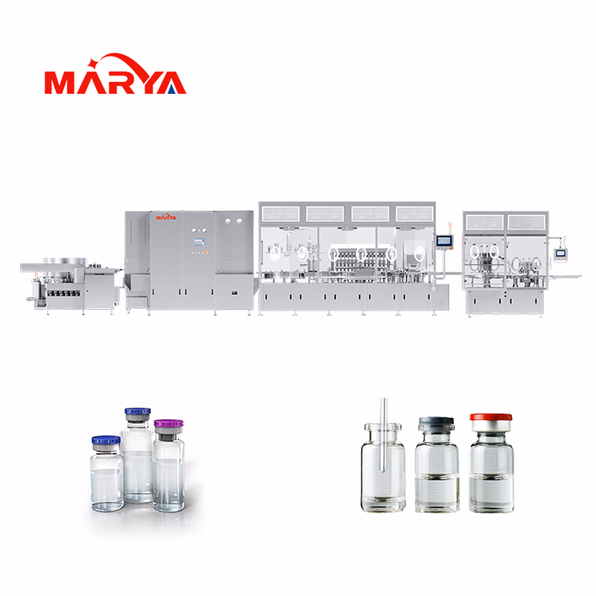 Marya Aseptic GMP Automatic 6/8/10 Bottle Filling Heads Washing Stoppering Capping Machine Liquid Vial Filling Sealing Line for Pharmaceutical Plants Supplier